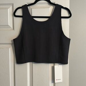 NWT Lululemon Ribbed Softstreme Cropped Tank black size 14